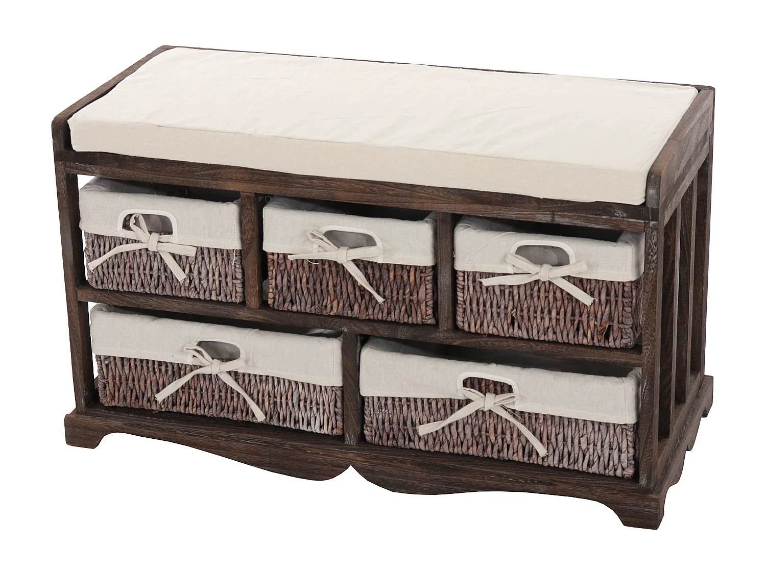 Komoda i ławka z 5 szufladami,  brązowa