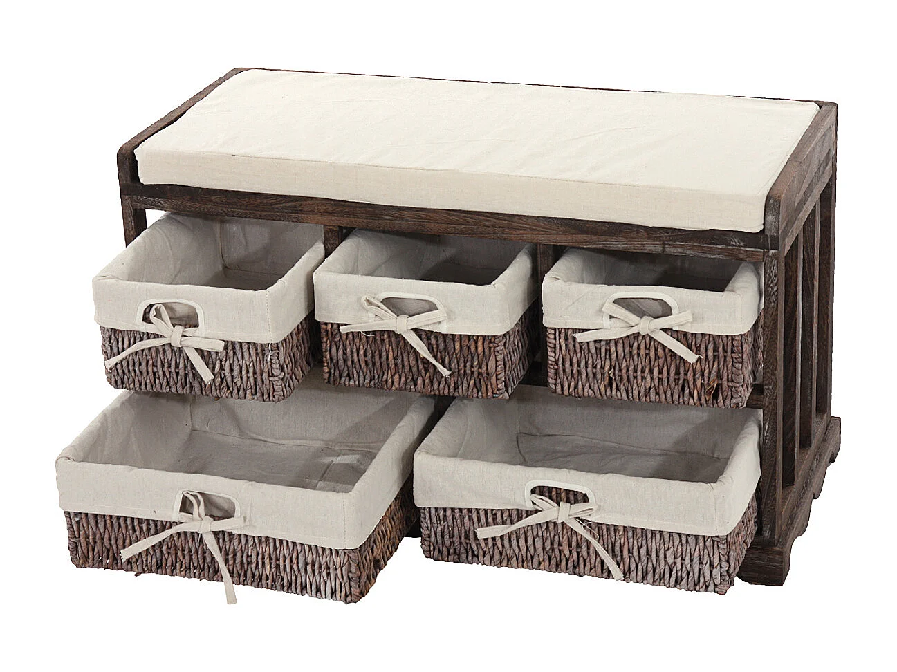 Komoda i ławka z 5 szufladami,  brązowa