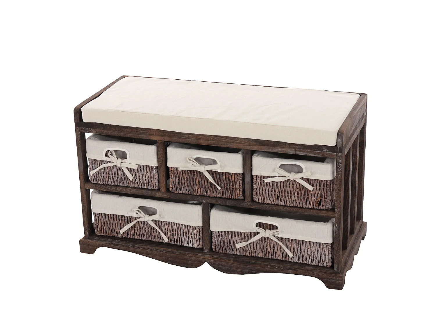 Komoda i ławka z 5 szufladami,  brązowa