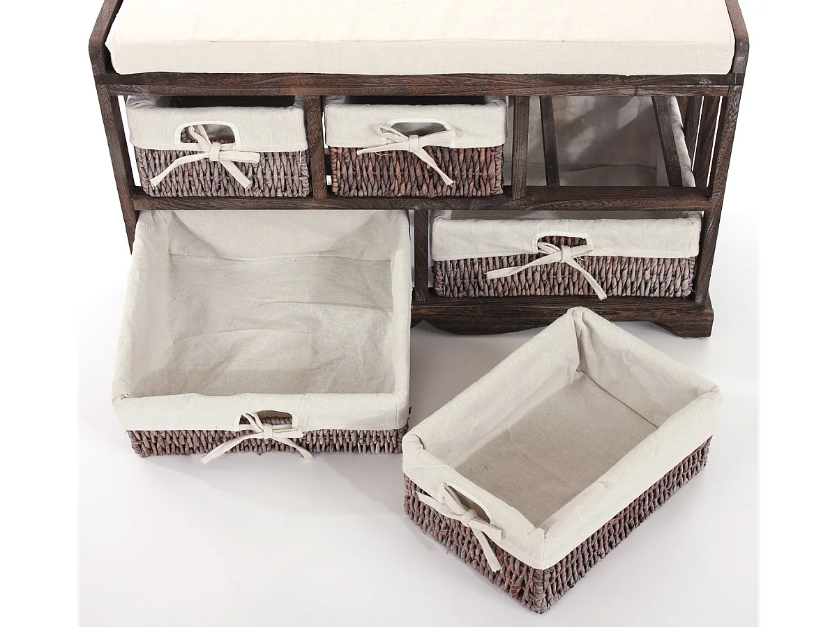 Komoda i ławka z 5 szufladami,  brązowa