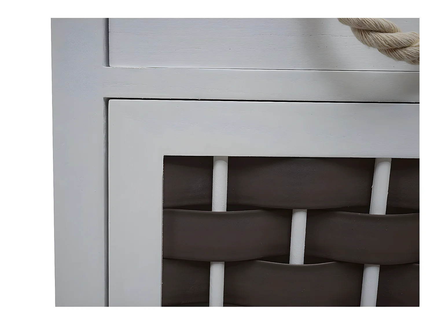 Commode MCW-K83,  gris, poly rotin gris foncé