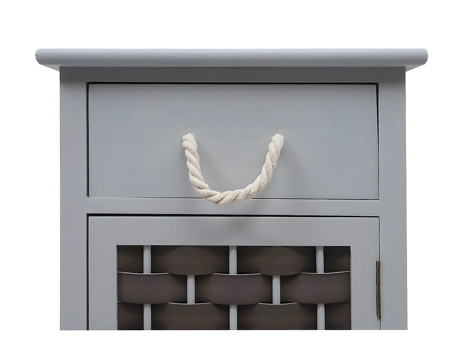 Commode MCW-K83,  gris, poly rotin gris foncé