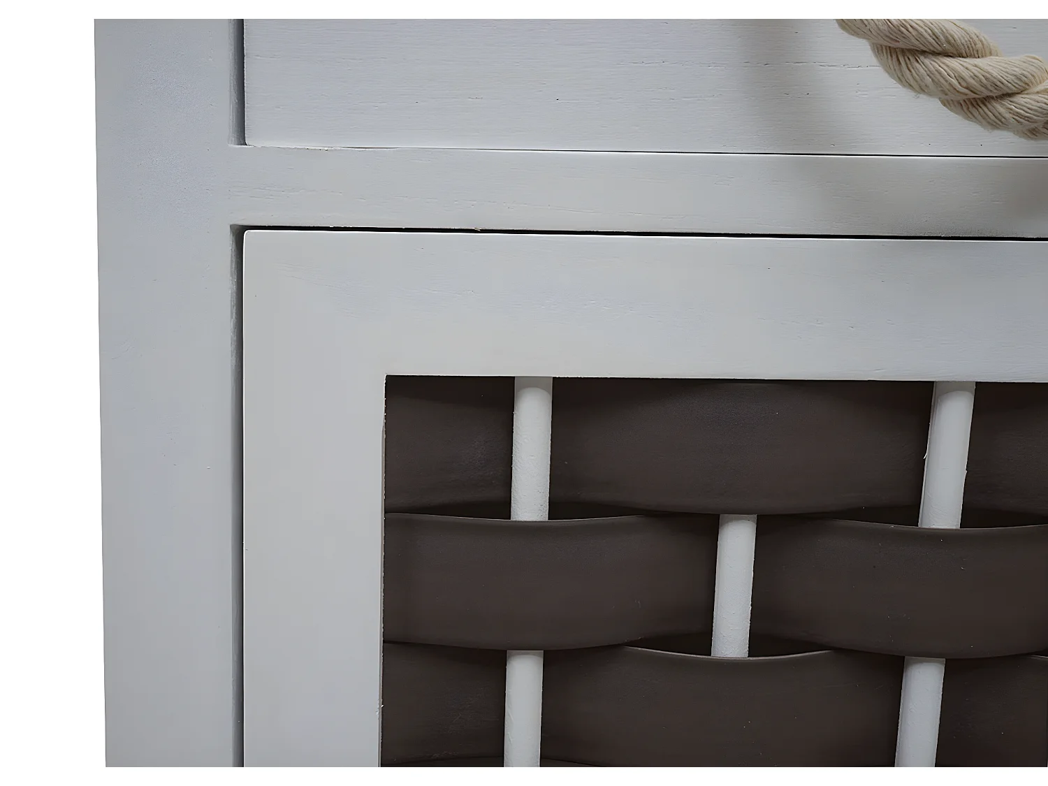 Commode MCW-K83,  gris, poly rotin gris foncé