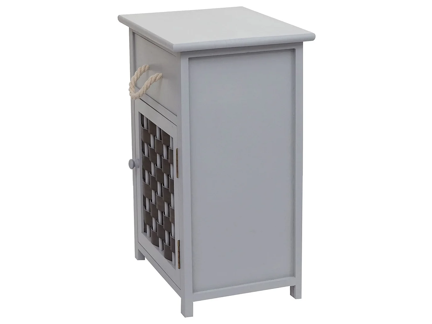 Commode MCW-K83,  gris, poly rotin gris foncé