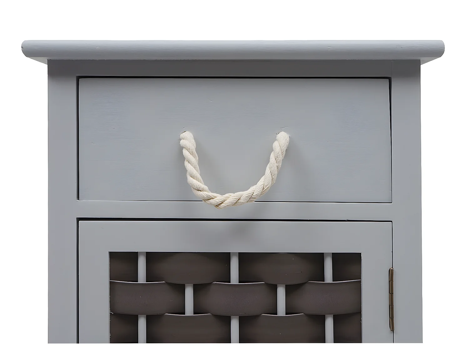 Commode MCW-K83,  gris, poly rotin gris foncé