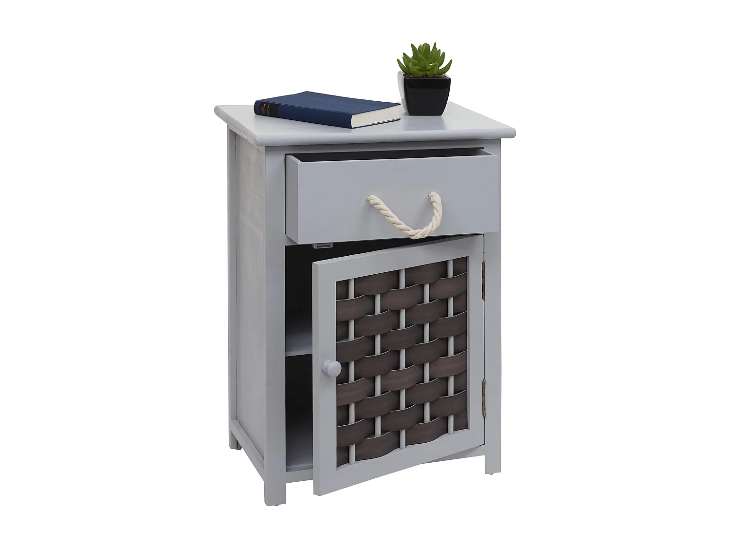 Commode MCW-K83,  grijs, polyrattan donkergrijs