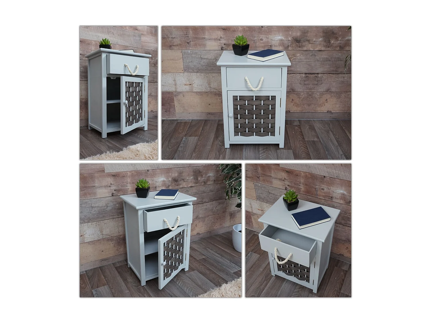 Commode MCW-K83,  grijs, polyrattan donkergrijs