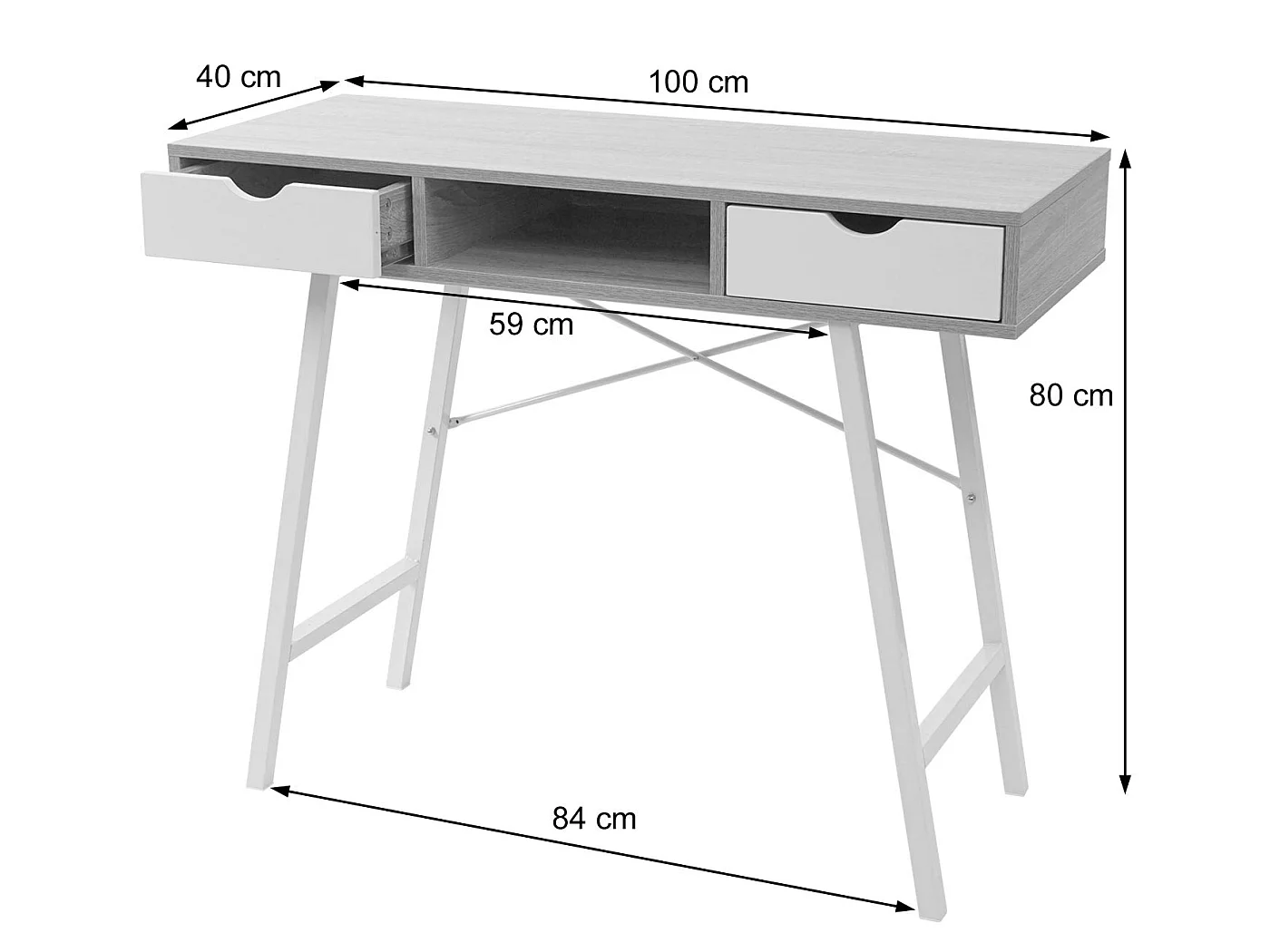 Stolik konsolowy MCW-E92,  biały