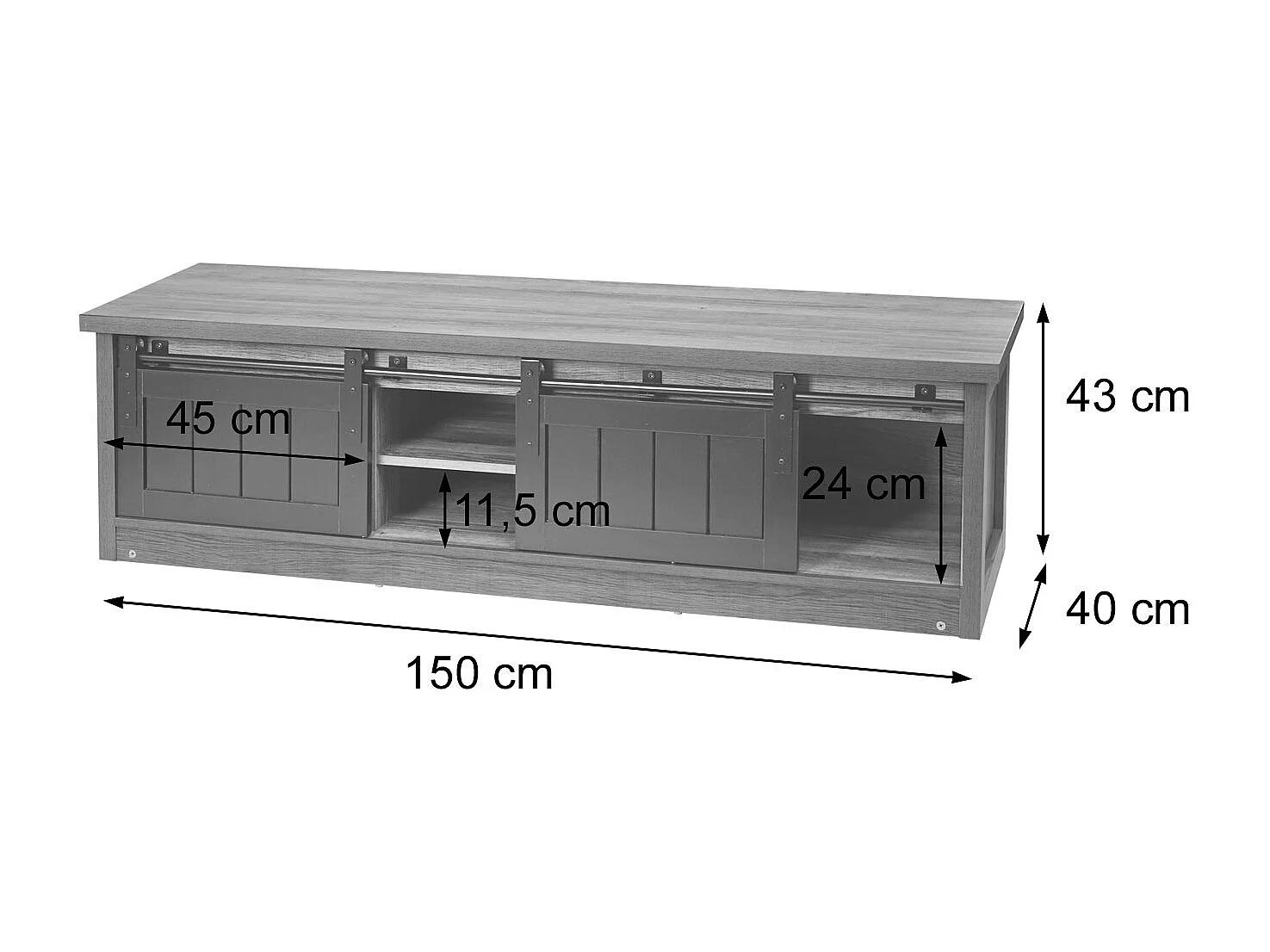 TV-rek MCW-K75,  natuurlijke kleur