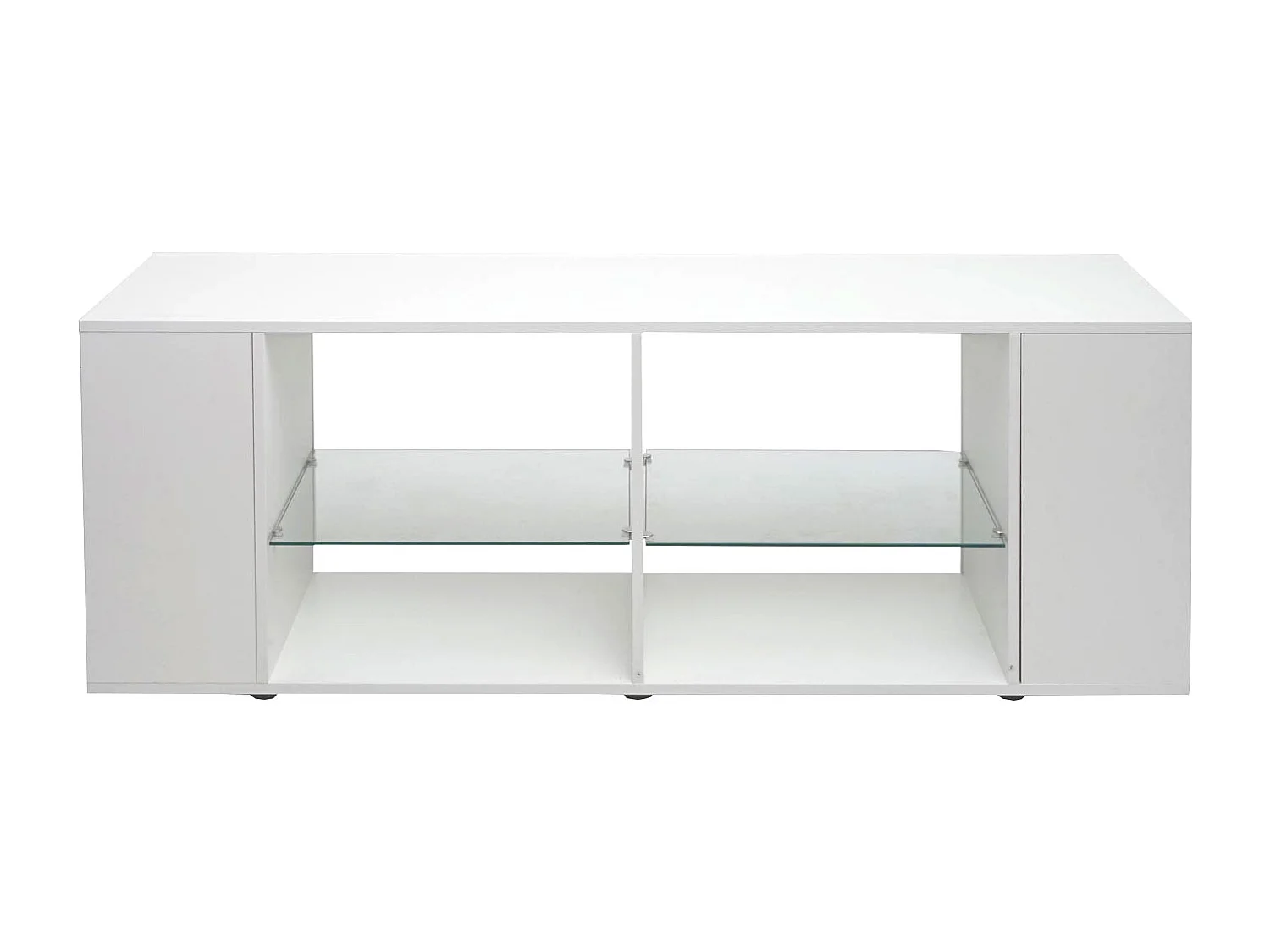 TV-Rack MCW-L36, TV-Board Fernsehtisch Lowboard TV-Schrank Kommode, Holz 50x144x40cm Staufach, hochglanz weiß