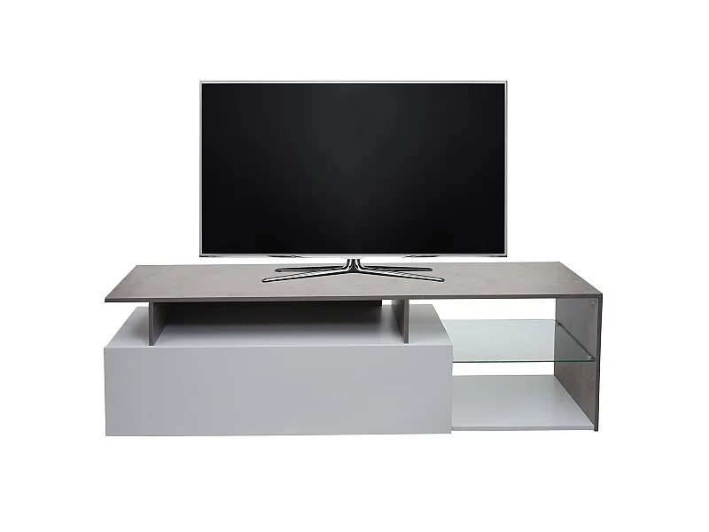 Mobile da salotto porta TV design moderno MCW-L35 47x170x40cm colore grigio e bianco