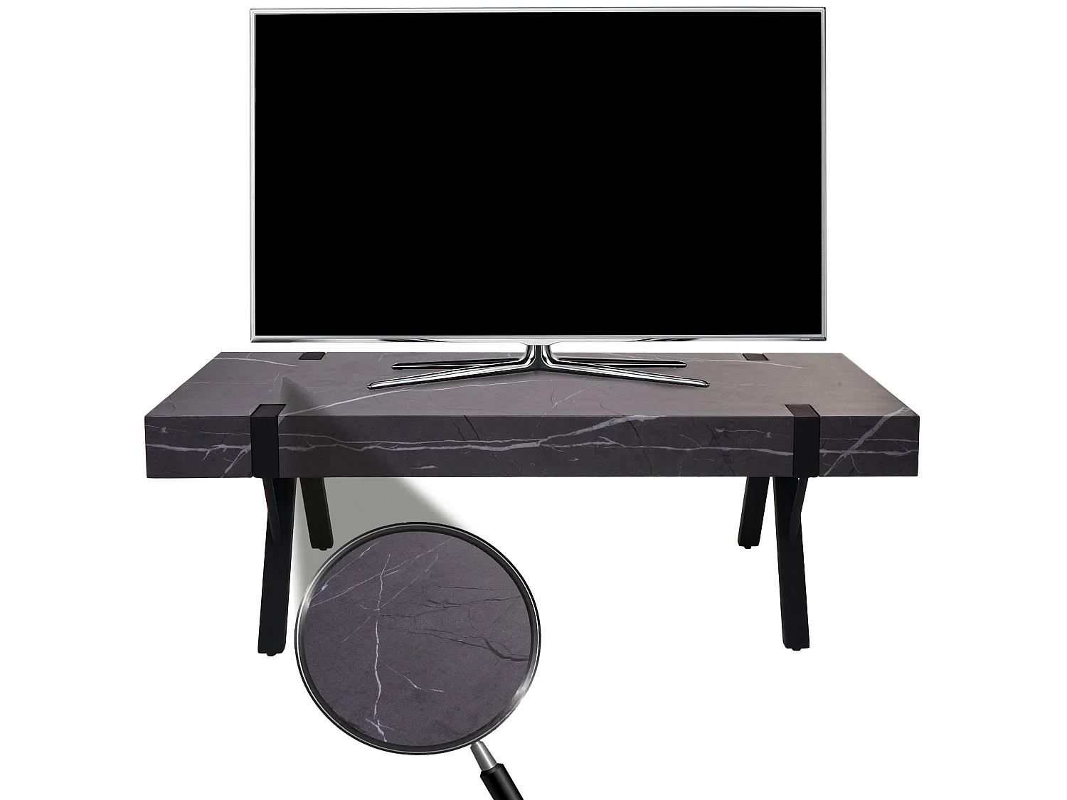 Stojak TV MCW-L54,  marmurowy szary