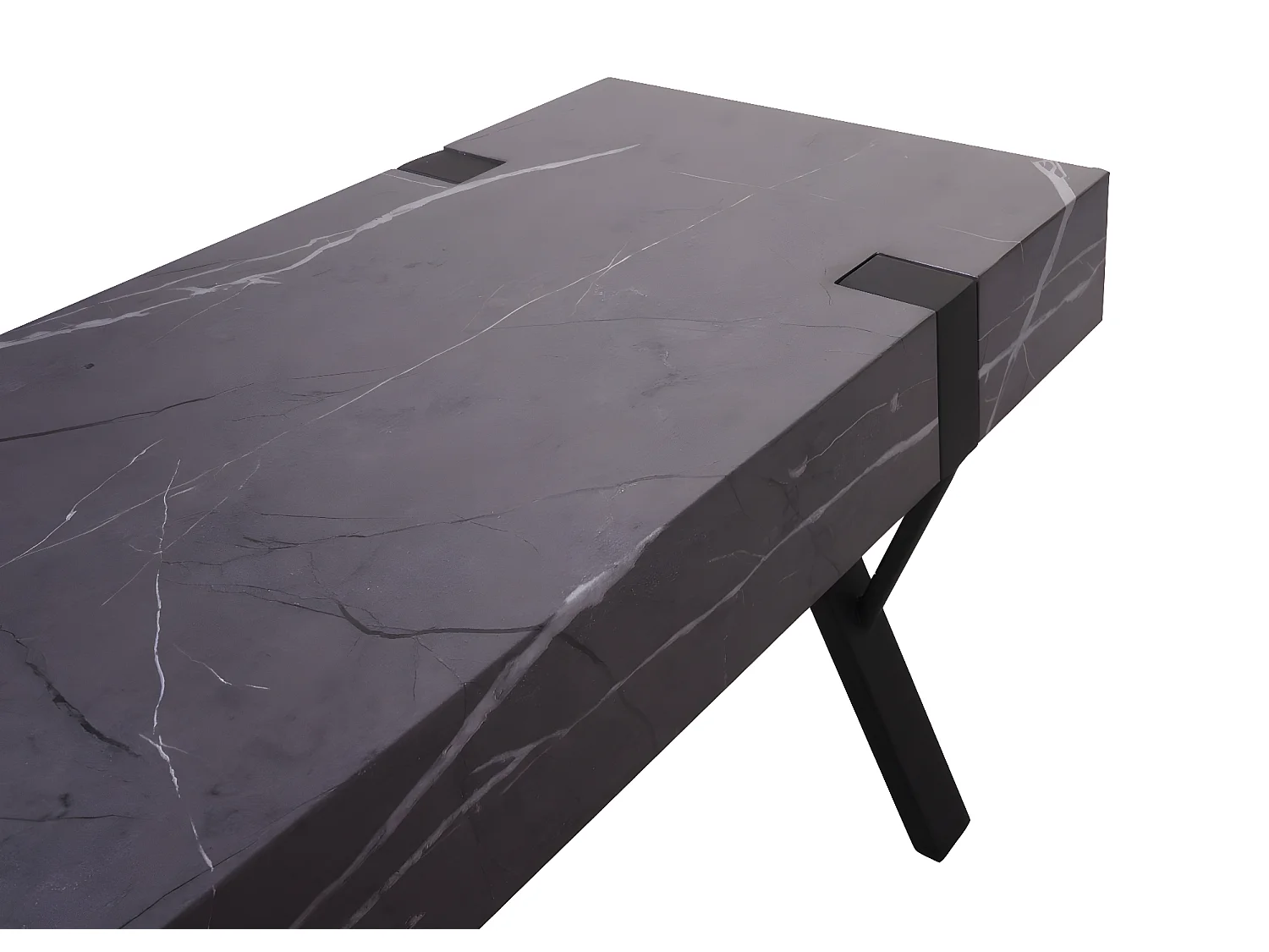 Meuble TV MCW-L54,  aspect marbre gris