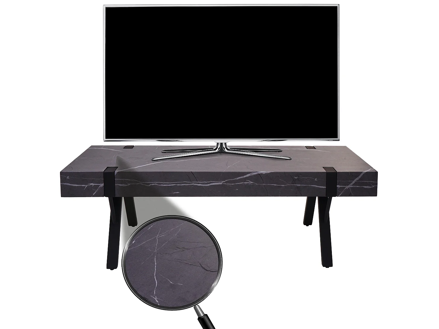 Stojak TV MCW-L54,  marmurowy szary