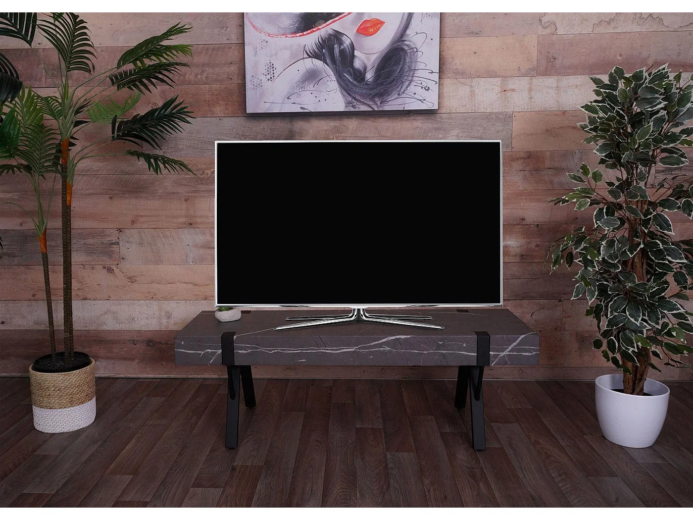 Stojak TV MCW-L54,  marmurowy szary