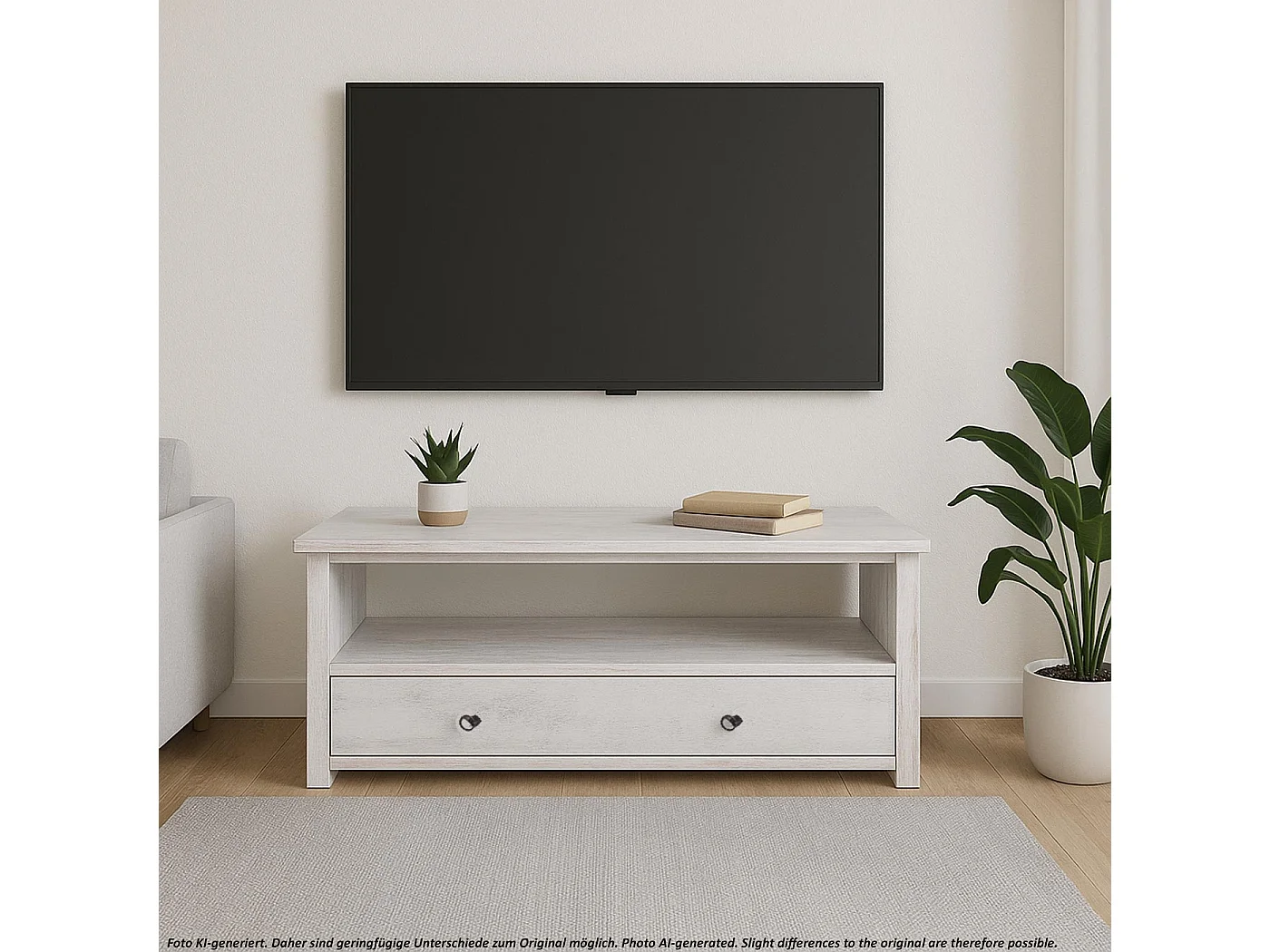 Suporte de TV Mesa de TV Tábua baixa,  branco