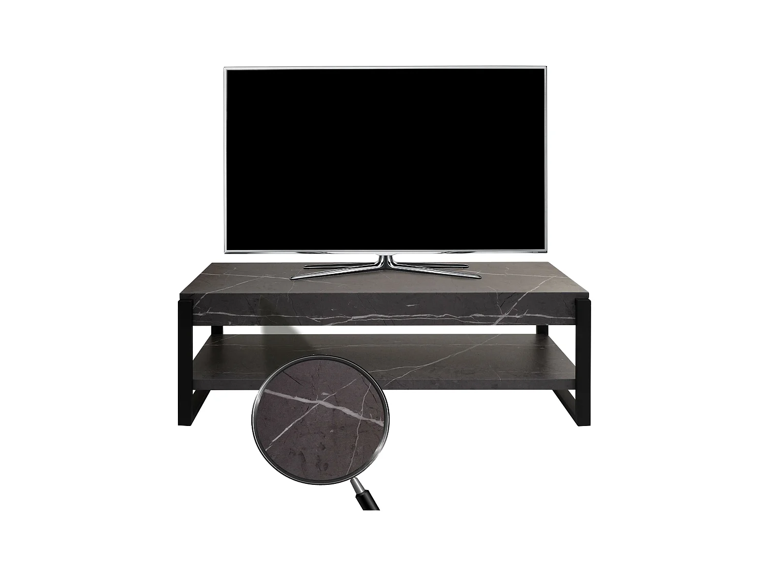 Meuble TV MCW-L53,  aspect marbre gris