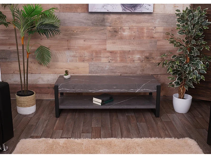 Meuble TV MCW-L53,  aspect marbre gris