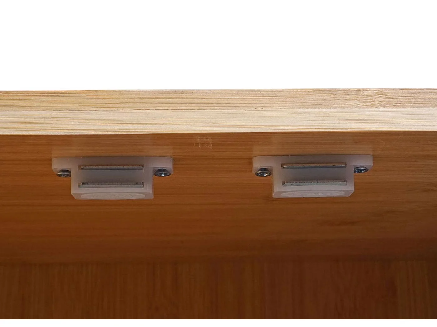 Sideboard MCW-B18, Schrank Kommode Highboard, 3 Türen Bambus 81x97x34cm