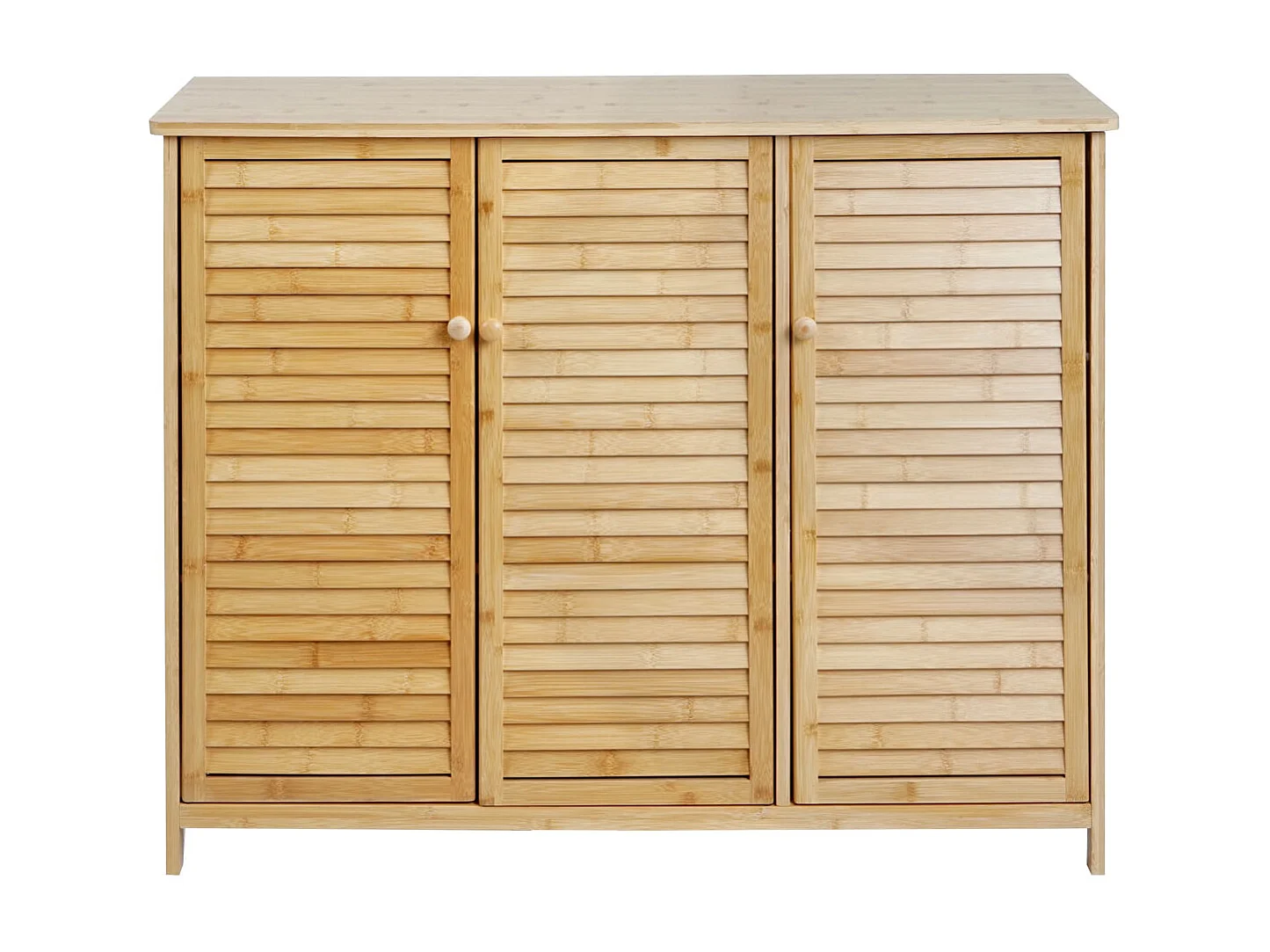 Sideboard MCW-B18, Schrank Kommode Highboard, 3 Türen Bambus 81x97x34cm