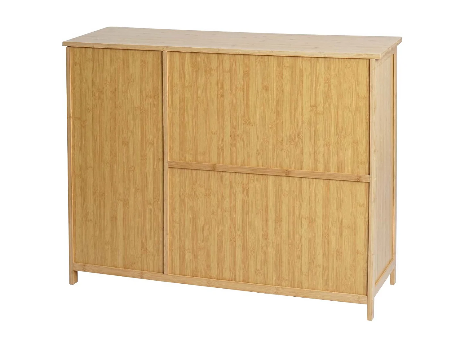 Sideboard MCW-B18, Schrank Kommode Highboard, 3 Türen Bambus 81x97x34cm