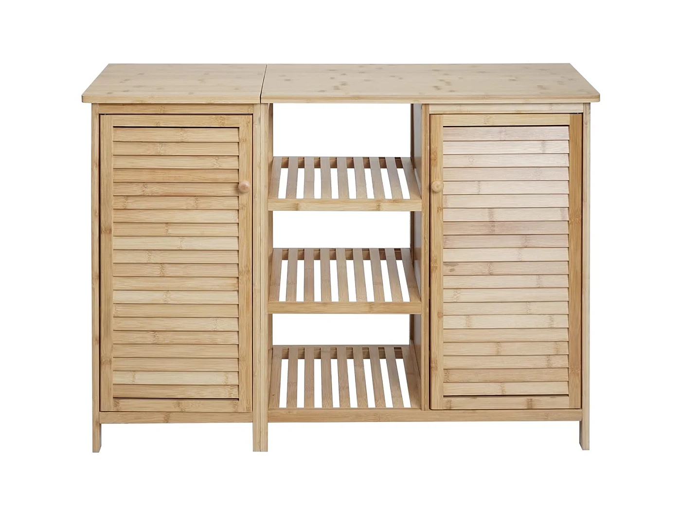 Arredo bagno bambu a listelle serie MCW-B18 armadietto 2 ante 87x99x33cm