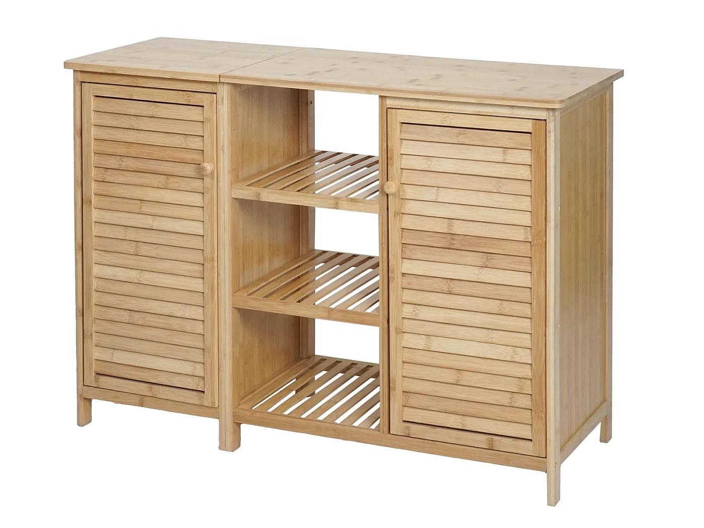 Arredo bagno bambu a listelle serie MCW-B18 armadietto 2 ante 87x99x33cm