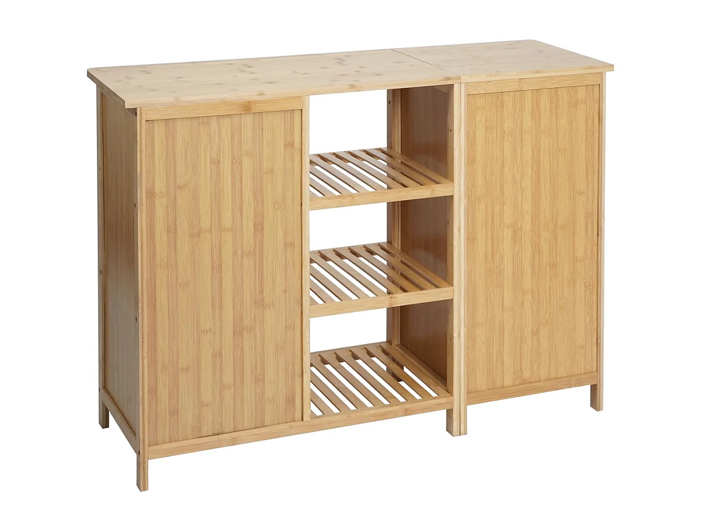 Arredo bagno bambu a listelle serie MCW-B18 armadietto 2 ante 87x99x33cm