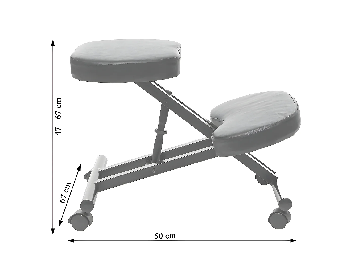 Krzesło klęczące MCW-E10 Rollbar,  czarny