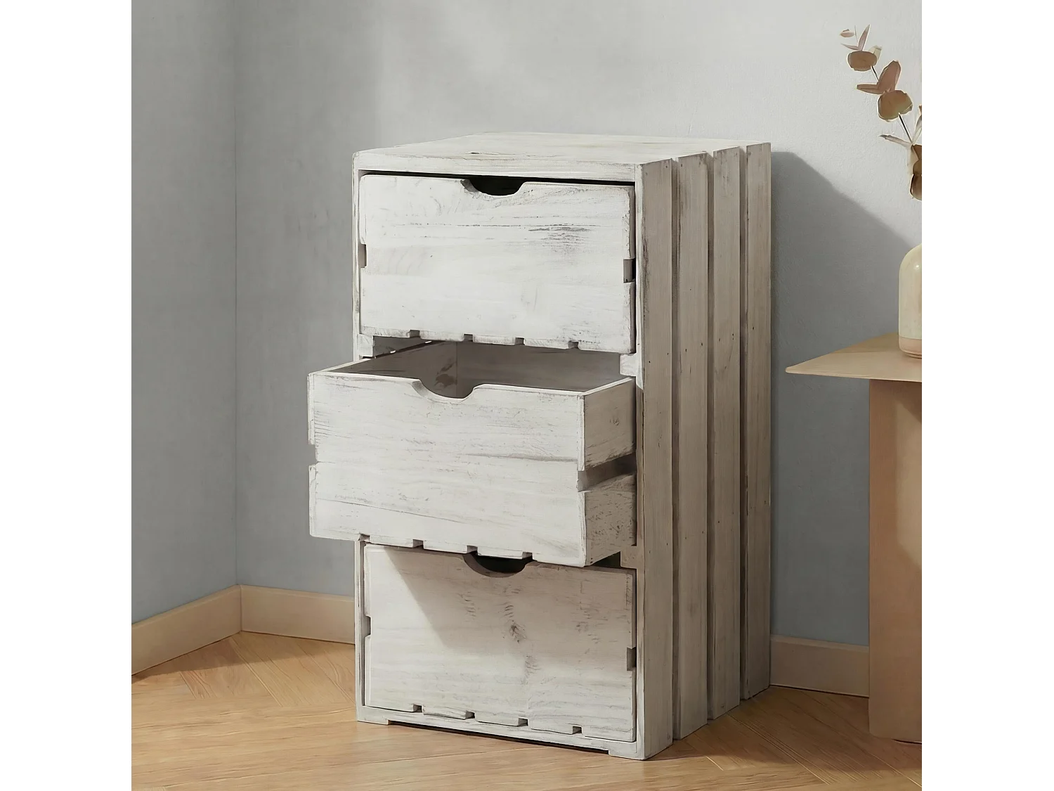 Commode MCW-C62,  blanc shabby