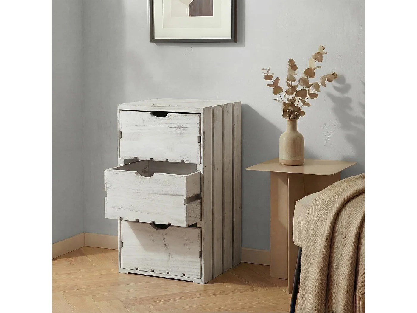 Commode MCW-C62,  blanc shabby