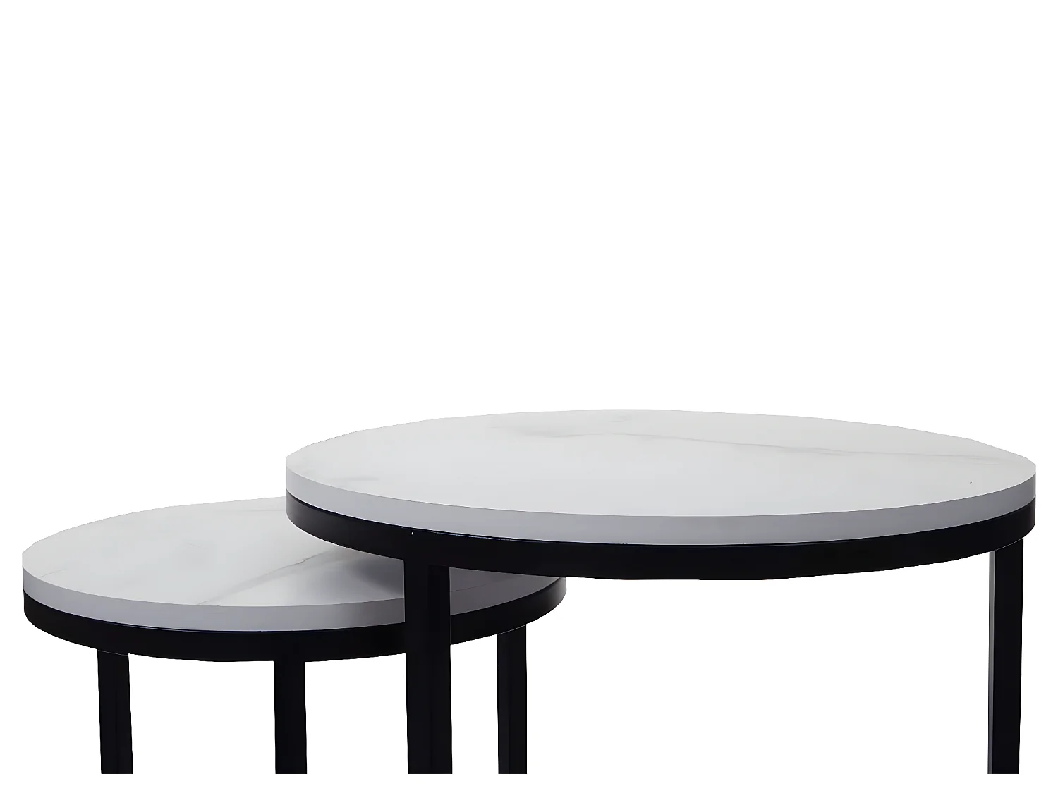 Set van 2 bijzettafels MCW-K46,  wit-zwart