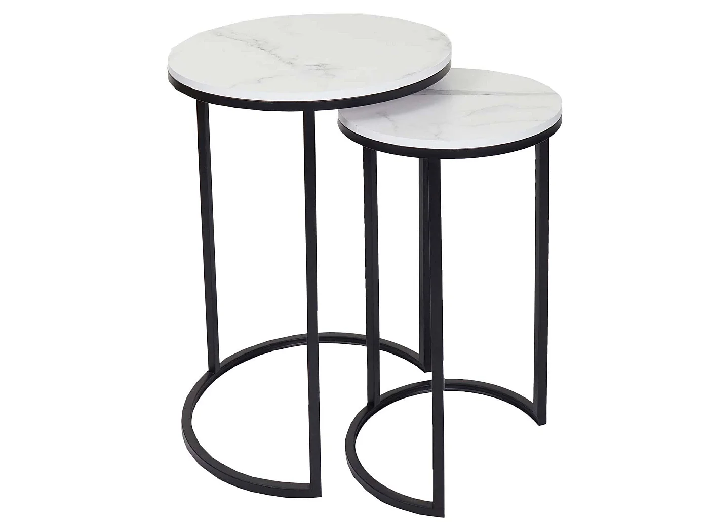 Set van 2 bijzettafels MCW-K46,  wit-zwart