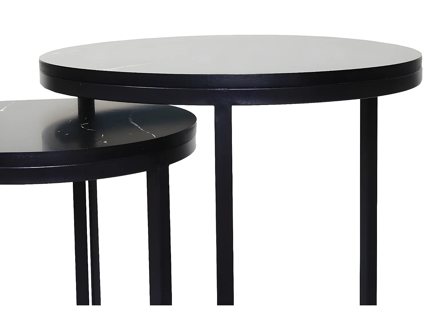 Lot de 2 tables d'appoint MCW-K46,  noir-noir