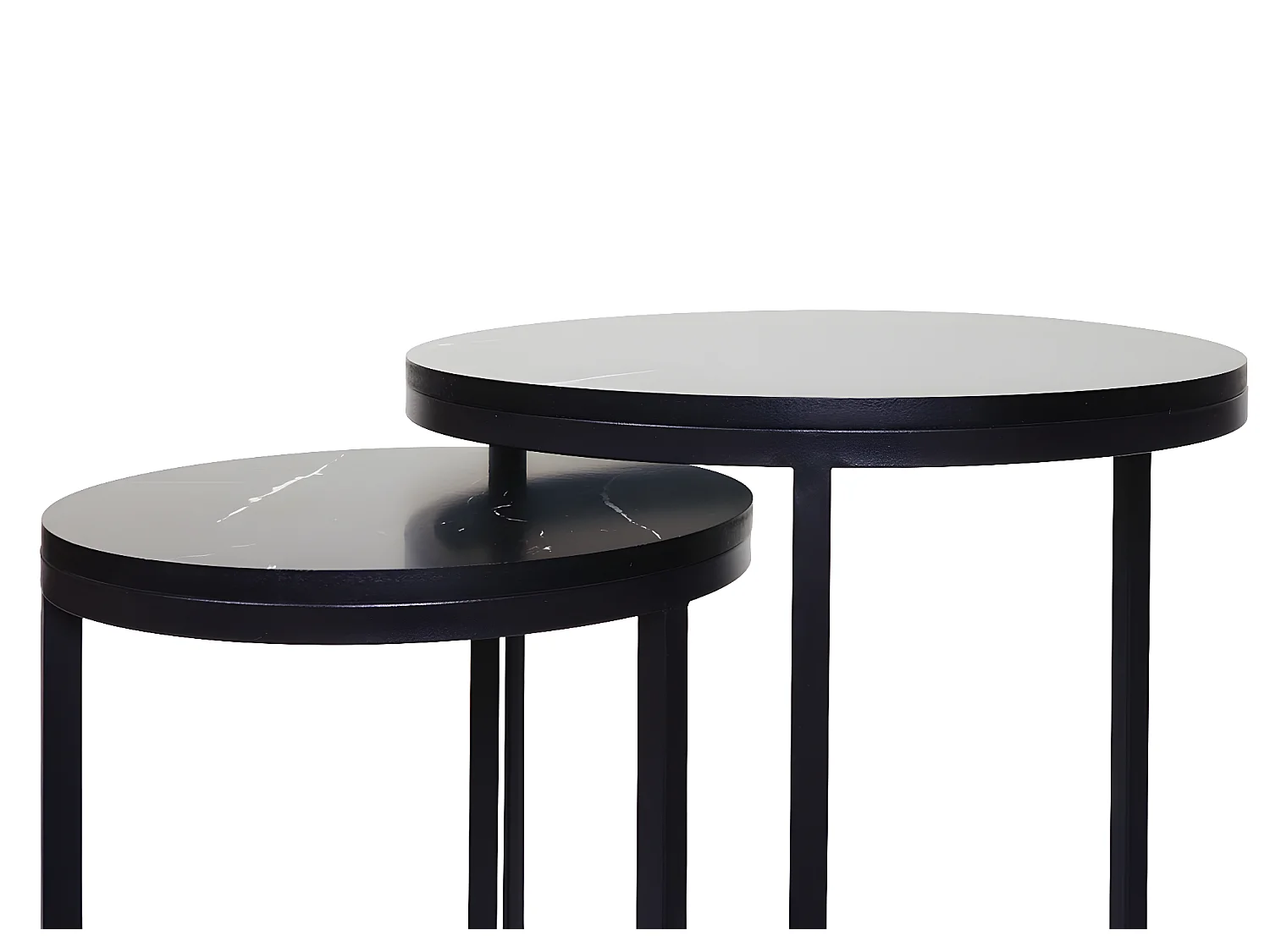 Lot de 2 tables d'appoint MCW-K46,  noir-noir