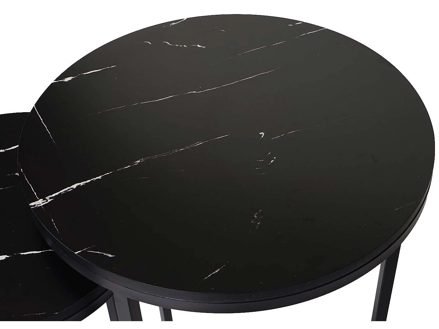 Lot de 2 tables d'appoint MCW-K46,  noir-noir