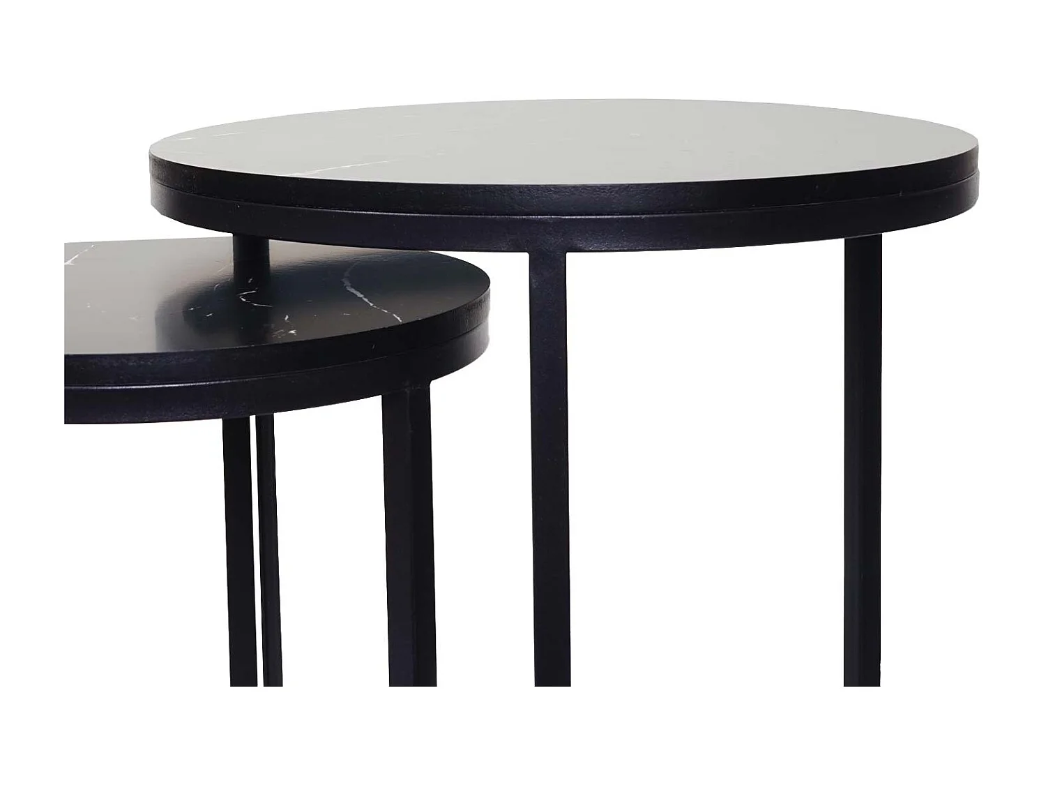Lot de 2 tables d'appoint MCW-K46,  noir-noir