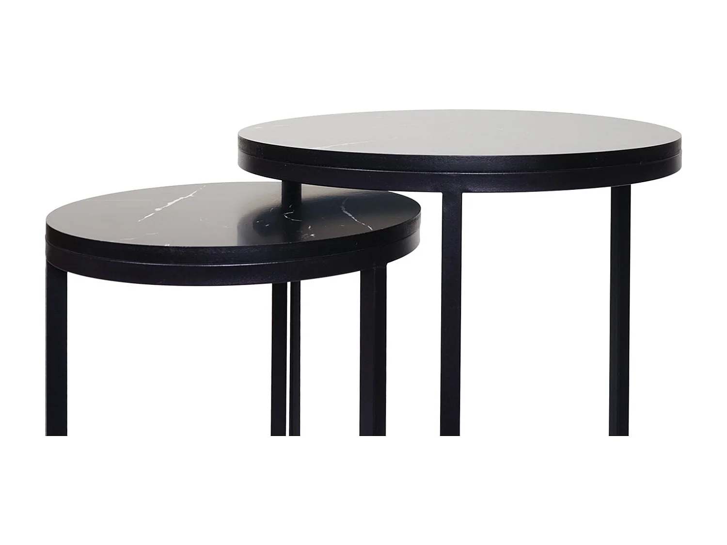 Lot de 2 tables d'appoint MCW-K46,  noir-noir