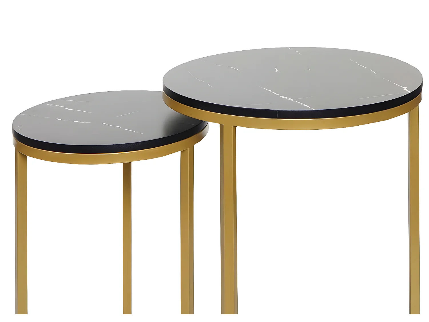 Set van 2 bijzettafels MCW-K46,  zwart-goud