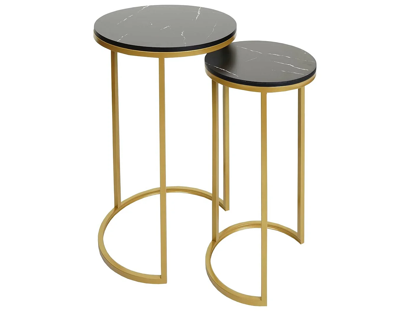 Set van 2 bijzettafels MCW-K46,  zwart-goud