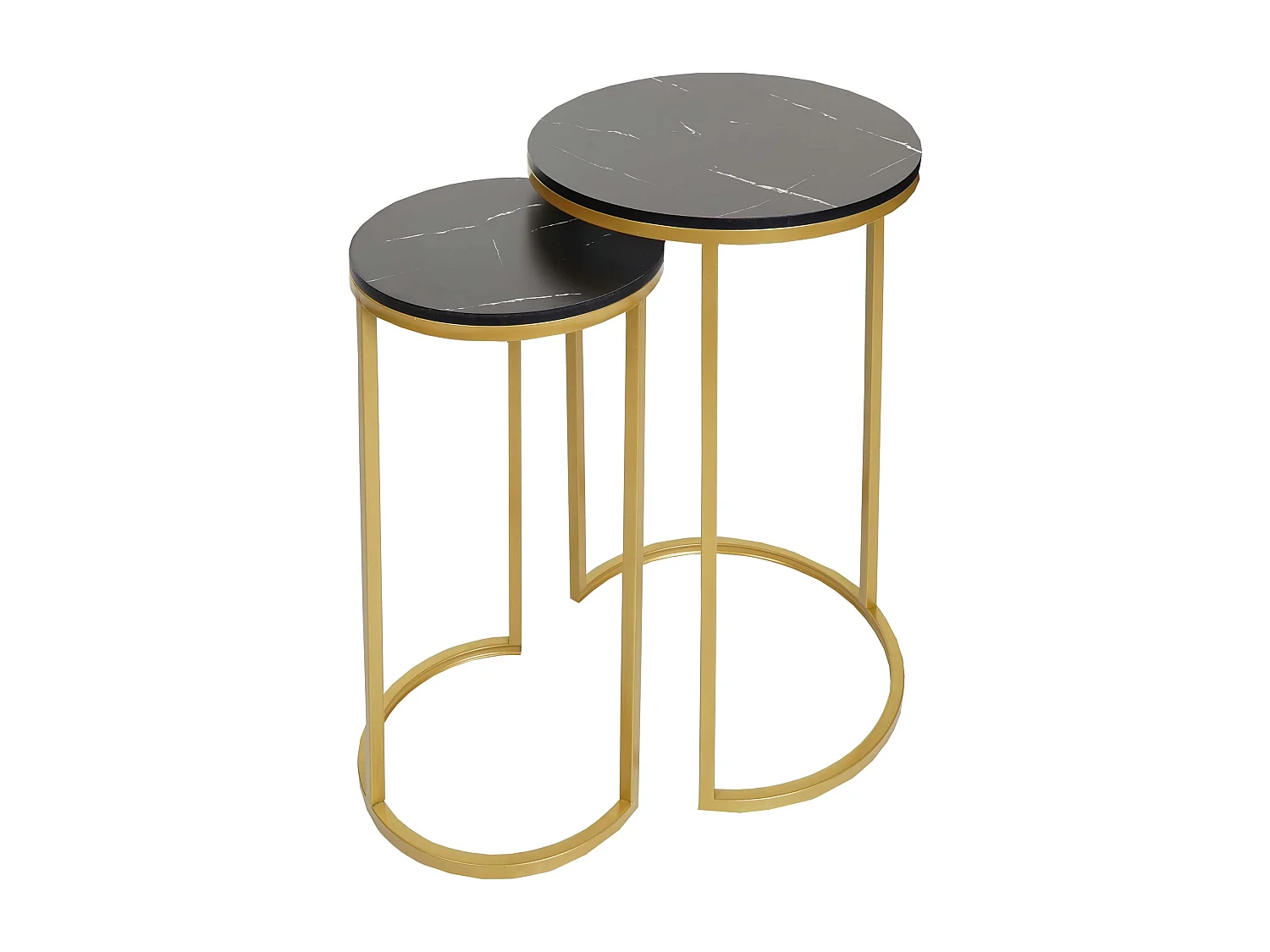 Set van 2 bijzettafels MCW-K46,  zwart-goud