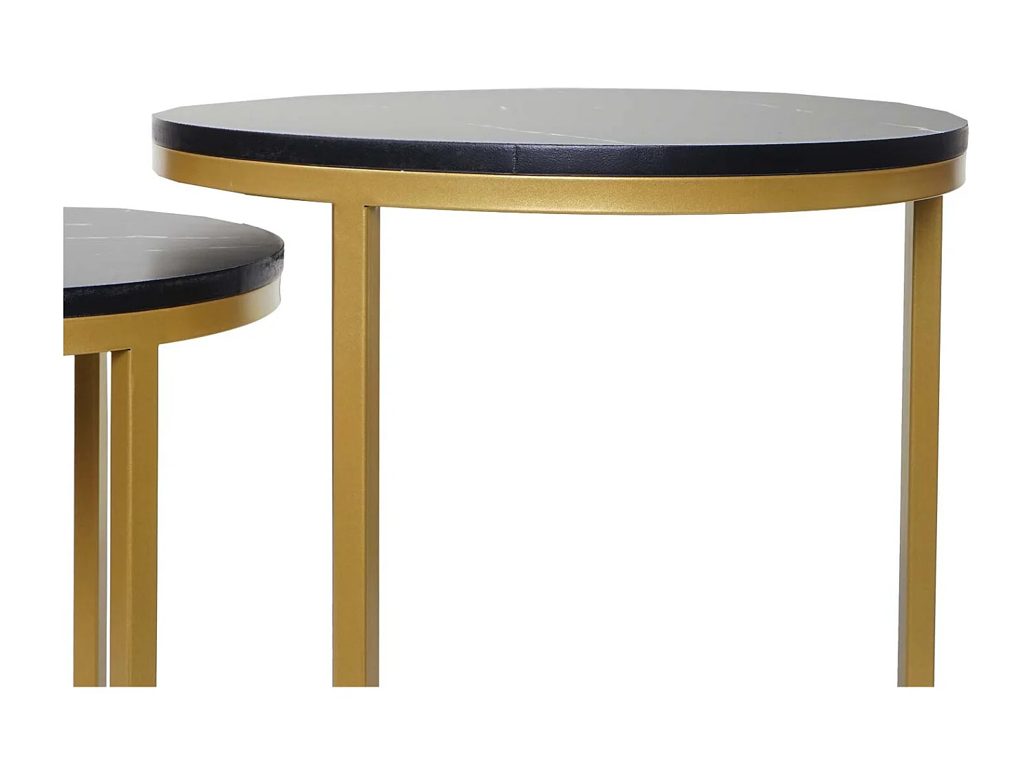 Set van 2 bijzettafels MCW-K46,  zwart-goud