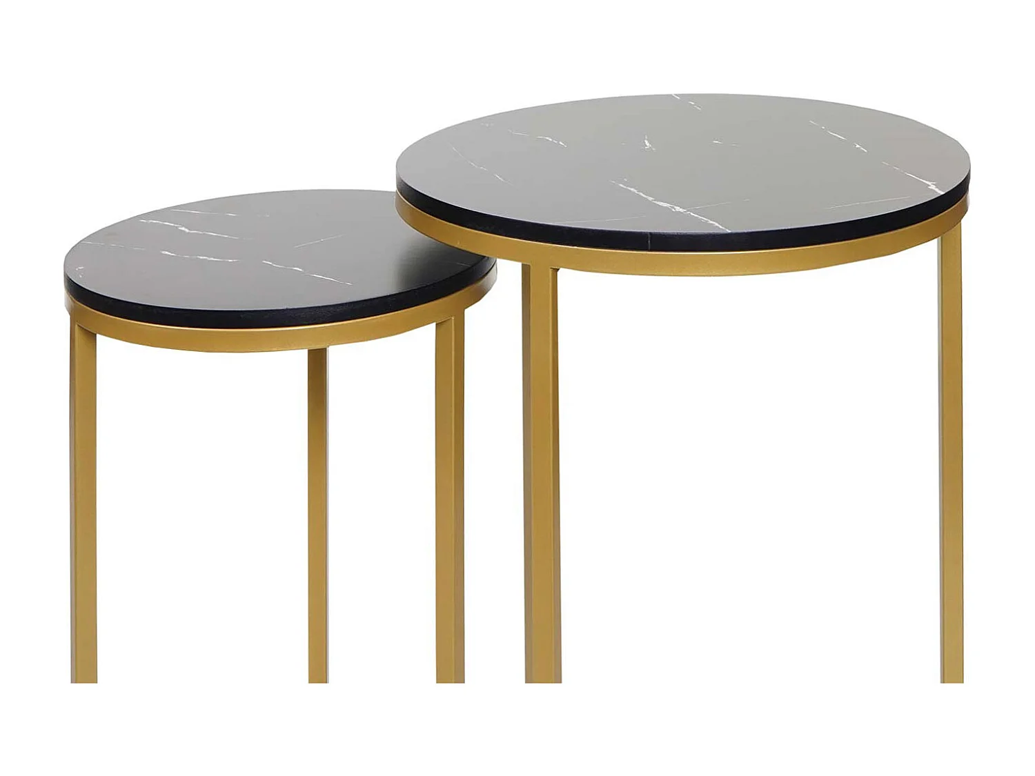 Set van 2 bijzettafels MCW-K46,  zwart-goud