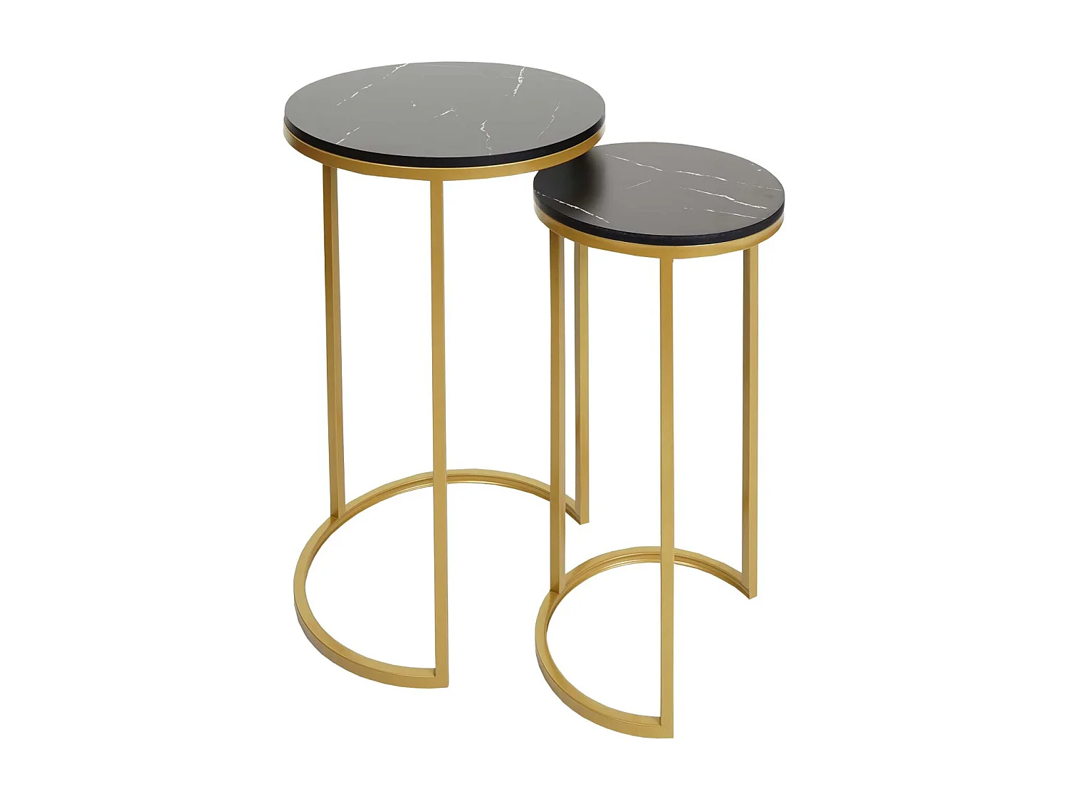 Set van 2 bijzettafels MCW-K46,  zwart-goud