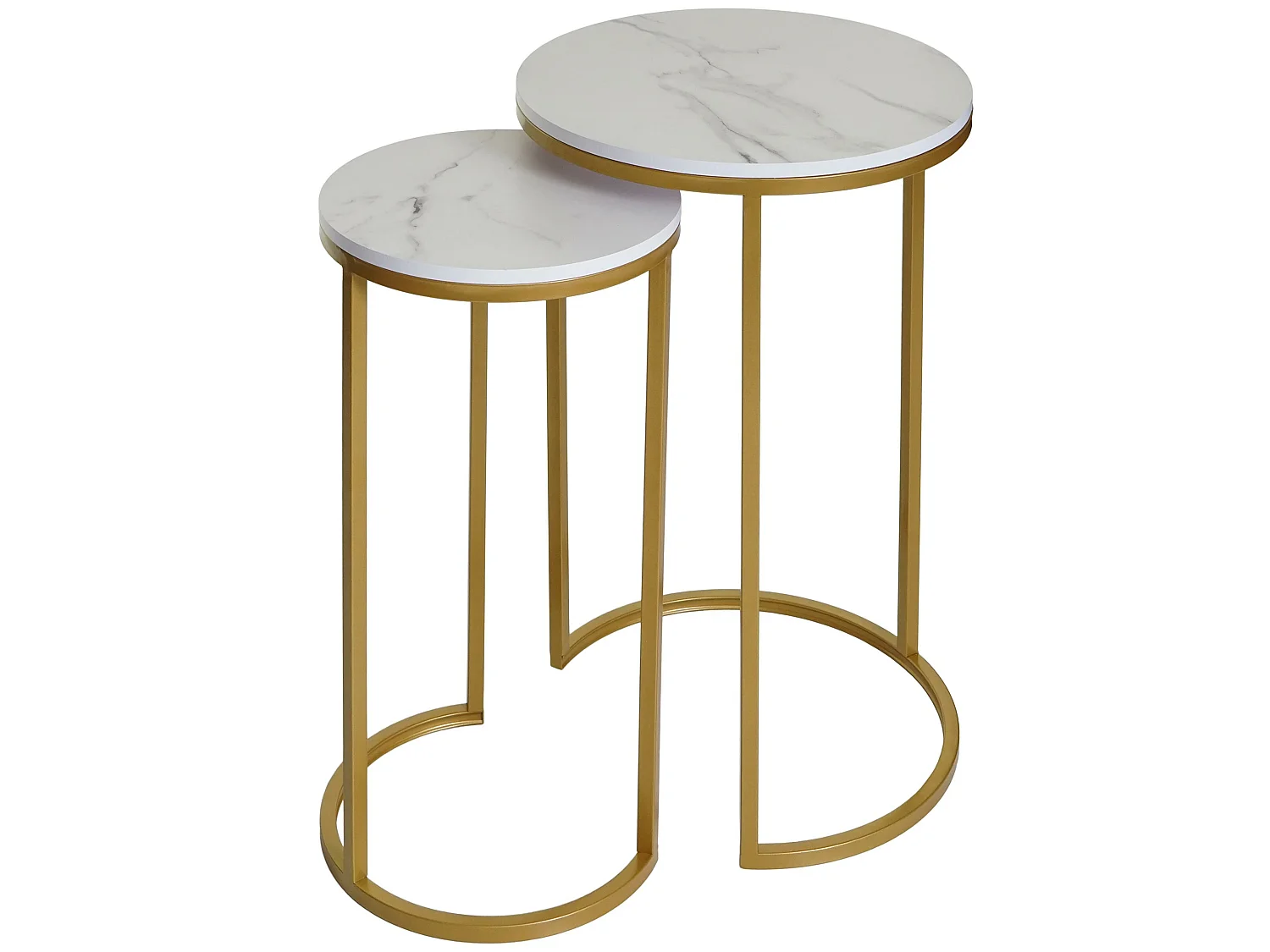 Set van 2 bijzettafels MCW-K46,  wit-goud