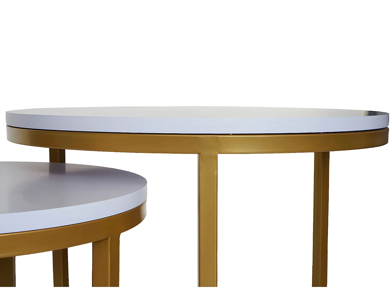 Set van 2 bijzettafels MCW-K46,  wit-goud