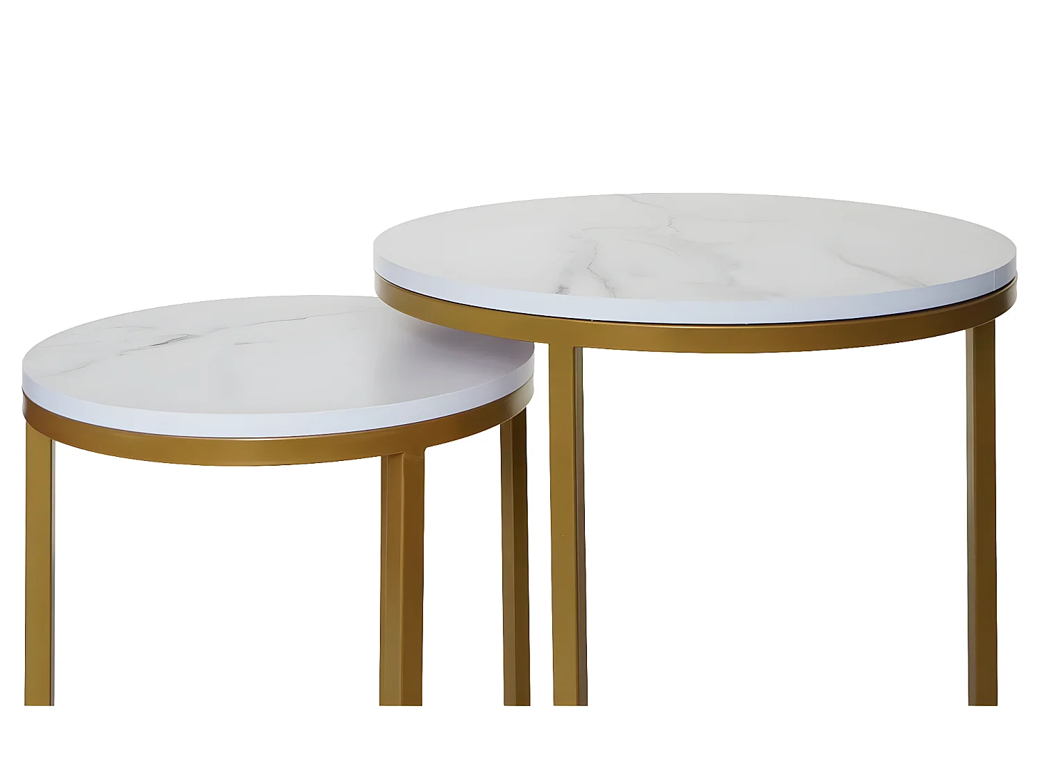 Set van 2 bijzettafels MCW-K46,  wit-goud