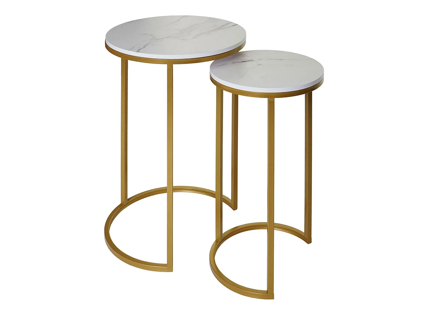 Set van 2 bijzettafels MCW-K46,  wit-goud