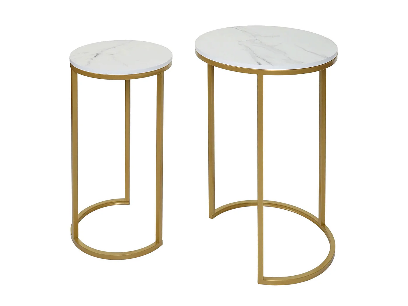 Set van 2 bijzettafels MCW-K46,  wit-goud