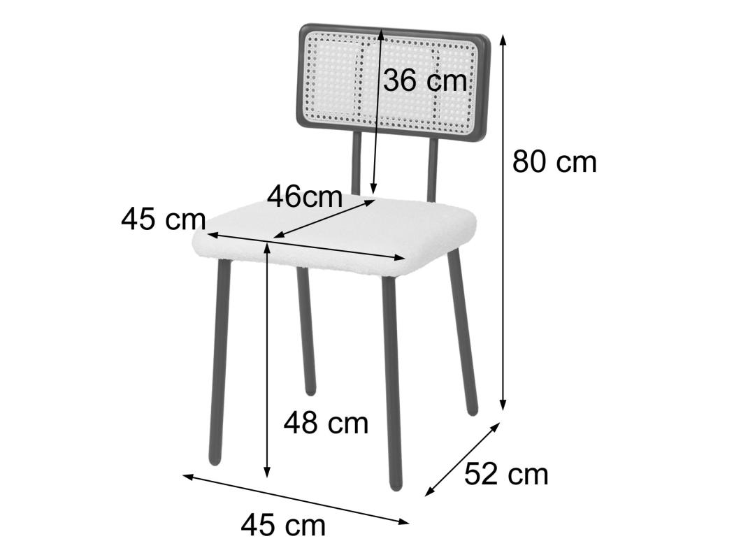 Zestaw 6 krzeseł do jadalni MCW-K88,  tkanina/tekstylia biały